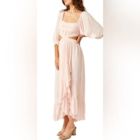 chinese dress ladies Cross My Heart Halter Maxi Dress Pink